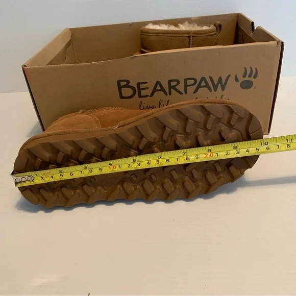 BearPaw Women’s Size 6 Hickory II Brown Suede & Wool Lined Boots Ankle Booties - Picture 11 of 12